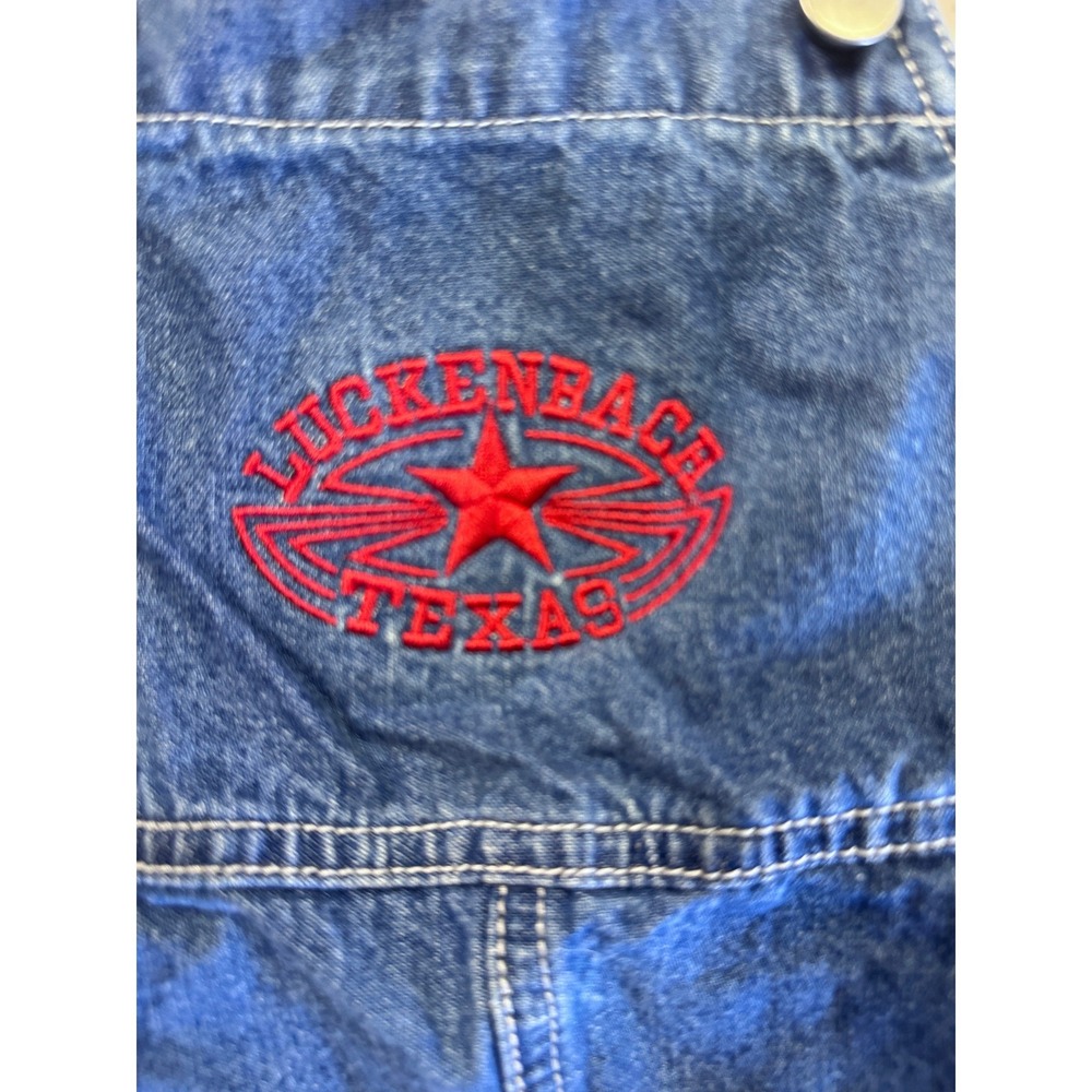 Apples & Oranges Luckenbach Texas Denim Short Kids 12-18 Months Blue Overalls - Picture 5 of 10